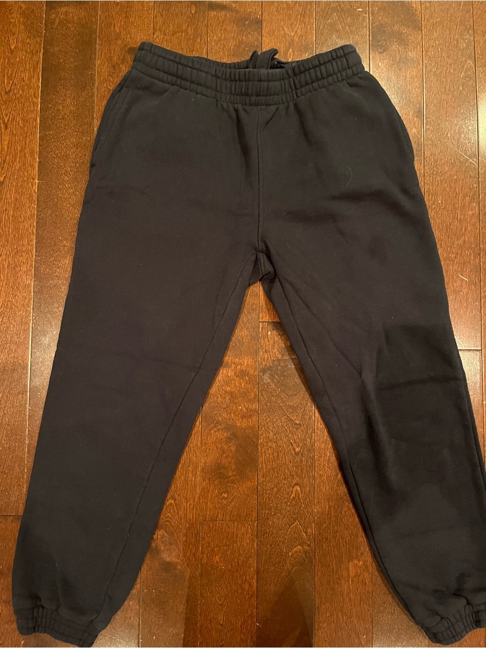 Ardene Black Sweatpants with Elastic Waist and Cuffed Ankles